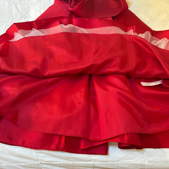 Adrianna Papell Red Mikado Dress Size 8 - Picture 9 of 12